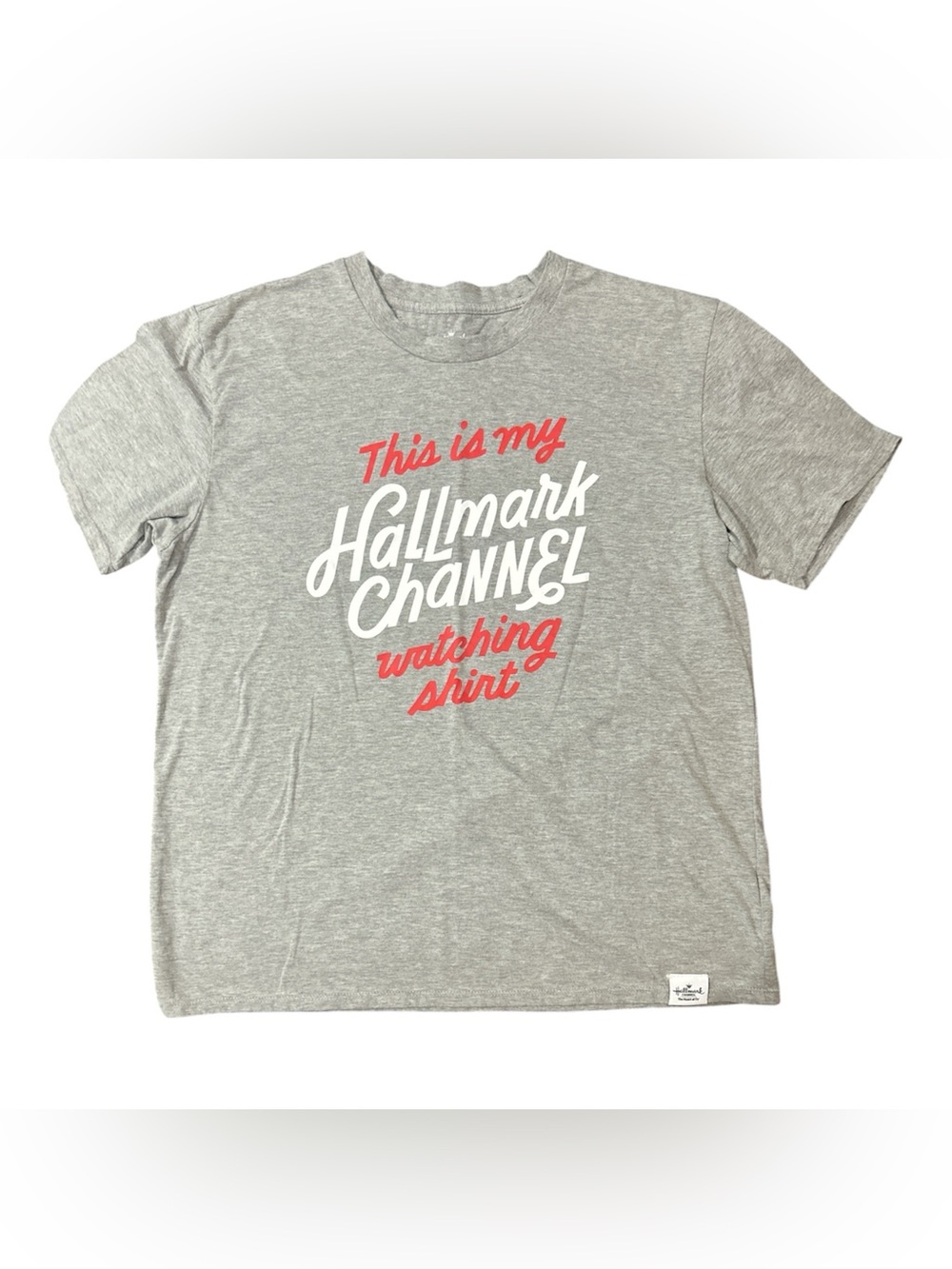 Grey Graphic Tee - "This Is My Hallmark Channel Watching Shirt" sz L